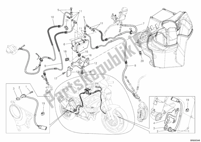 All parts for the Braking System Abs of the Ducati Monster 1100 EVO ABS 2012